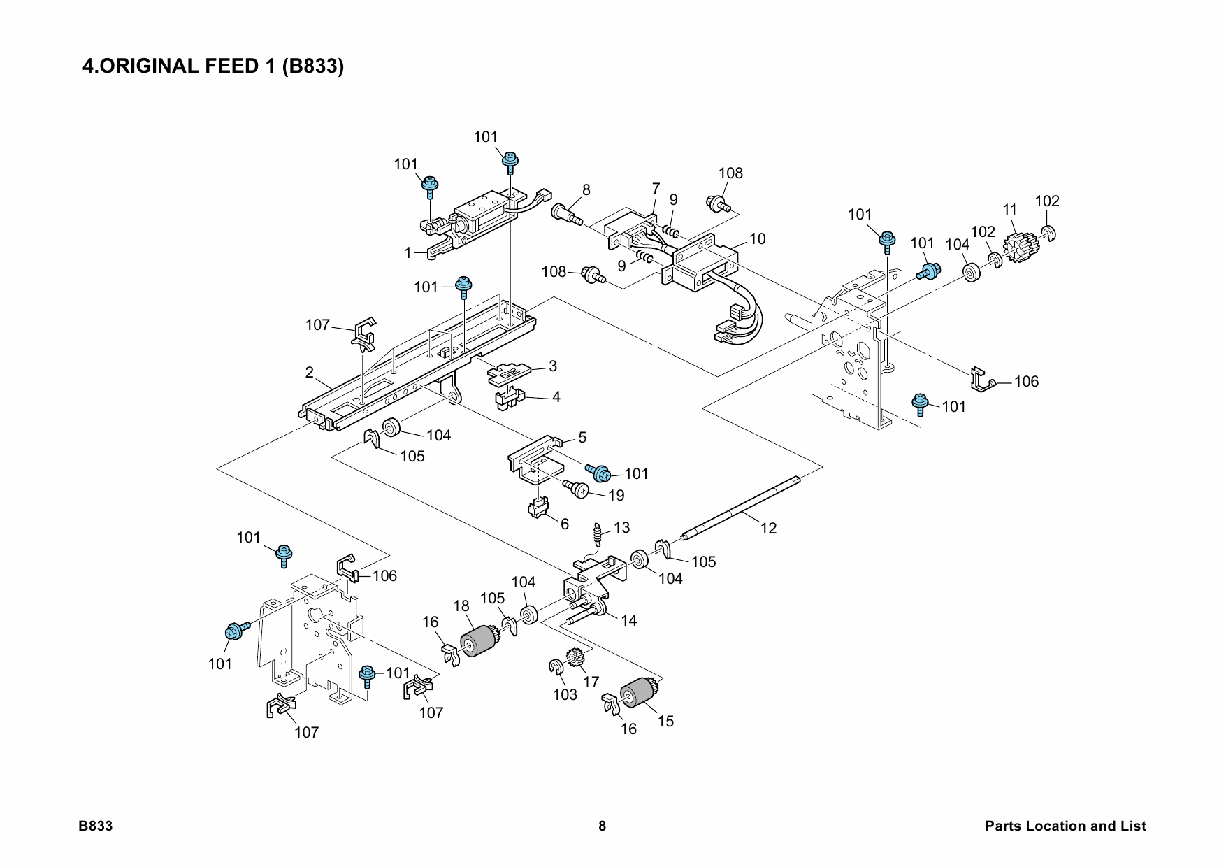 RICOH Options B833 MULTI-BYPASS-TRAY-BY5000 Parts Catalog PDF download-5